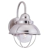 Sea Gull Lighting 8870-98 Outdoor One-Light Wall Lantern, Brushed Stainless Steel Finish