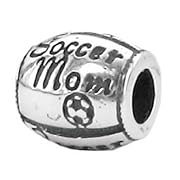 EvesErose(TM) Silver SOCCER MOM FAMILY LOVE CHILDREN Bead Sterling Charm Fits Pandora & Similar Bracelets