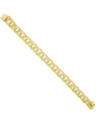 Genuine 14K Yellow Gold Triple Link Charm Bracelet 7.5 Inches 33 Grams Of Gold 100% Satisfaction Guaranteed.