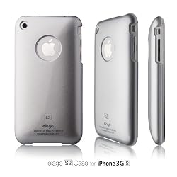 elago S2 Case for iPhone 3G/3GS (High Glossy)-Titanium Metalic Silver + Universal Dock Adapter + S2 Stand included
