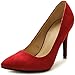 Ollio Women's Faux Suede Point Toe Shoe D'Orsay High Heel Multi Color Pump