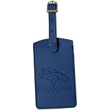 NFL Denver Broncos Royal Blue Leather Embossed Logo Bag Tag