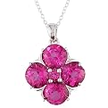 Silver Pink Topaz Pendant - Pink