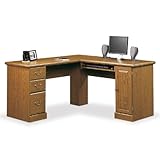 Sauder Orchard Hills Large Corner L-Shape Wood Computer Desk in Oak