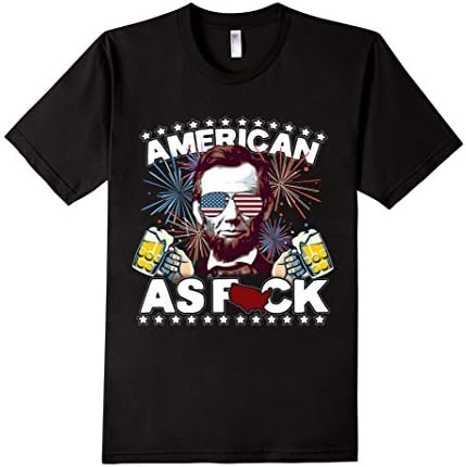 Men's American as Fuck! Tee Shirts Independence Memorial Tshirts 2XL Black
