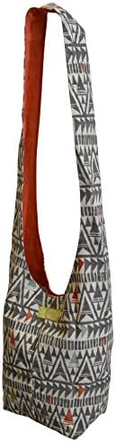 JOYN 100% Cotton Material Hippy Hobo Bag Grey Tribal / Himalayas Artisans Handmade