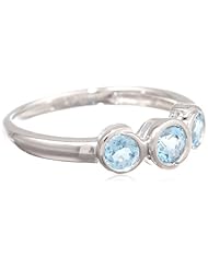 Sterling Silver 3 Gemstone Bezel Set Ring