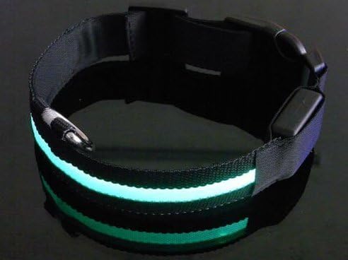 Petiner Dog LED Light Safety Collar Flashing and Solid, Ajustable Nylon For Medium And Large Dogs