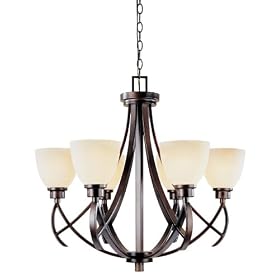 World Imports Lighting 61515-56 Beyond Modern 6-Light Chandelier, Weathered Copper