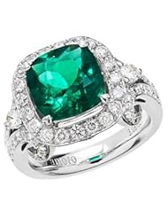 Colombian Emerald and Diamond Ring in 18kt white gold