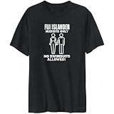 T-Shirt Mens Black  Fiji Islander NUDIST ONLY NO SWIMSUITS ALLOWED !  Countries