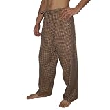 Mens NFL Minnesota Vikings Plaid Cotton Thermal Sleepwear / Pajama Pants - Purple & Yellow (Size: 2XL)