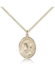 Free Engraving Included Medal-Gold Filled St. Saint Elizabeth Ann Seton Pendant 3/4" 8224GF--w/18" Chain w/Box Loss of Parent or Child