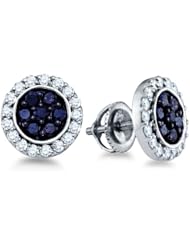 1.00 cttw. Diamond Micro- Pave Earrings 10K White Gold