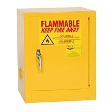 Eagle 1904 Safety Cabinet for Flammable Liquids, 1 Door Manual , 4 gallon, 22-1/2"Height, 17-1/2"Width, 18"Depth, Steel, Yellow