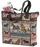 Horse Tapestry Zippered Tote Bag
