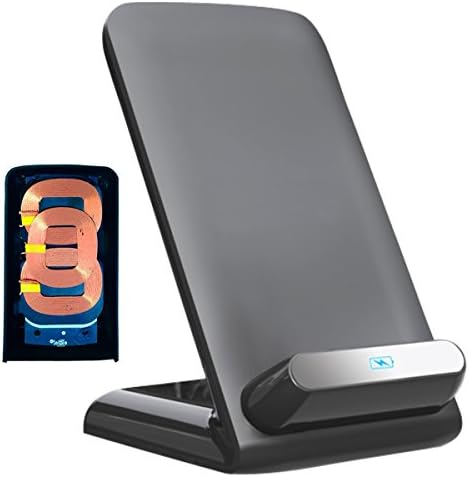 New 3 Coils High Efficiency Qi Wireless Charger Charging Dock for Samsung Galaxy S6, S6 Edge (3 coils Charging Dock-Black)