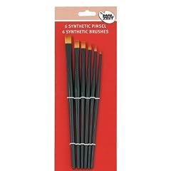 Pinsel Set Synthetic, 6x flach, schwarz