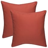 plantation outdoor furniture-Outdoor Patio Red Solid Decorative Pillow Set of 2