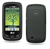 Black Rubber Touch Snap-on 2pcs Phone Protector Hard Cover Case for Lg Cosm ....