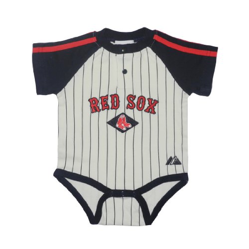 MLB Boston Red Sox Baby / Infant One-Piece Bodysuit / Romper / Onesie - Beige & Blue (Size: 24)