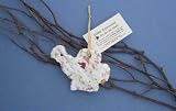 New Cast Paper Art Edible Ornament-Watering Can Set Of 6 Recycled Cotton Fiber Flowers No Mess Seeds