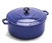 Kitchen & Housewares : World Cuisine Round Enamel Cast Iron Dutch Oven 2 1/2 Quart with Lid, Blue