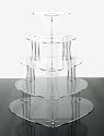 5 Tier Heart Clear Acrylic Wedding Party Cup Cake Stand