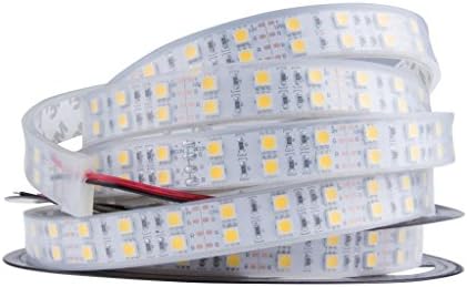 Liyangtop@ 3 Color 5m Double Row 600 LED 5050 SMD Waterproof RGB Strip Light Decoration 12v (Cool white)