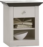Steens 31700113 Nachttisch Monaco 62 x 56 x 46.5 cm, wei&szlig; und dunkelbraun