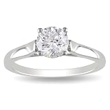 14k White Gold 0.06 CT TGW Pink Sapphire 1 CT TDW Diamond Engagement Ring (G-H, I2-I3)