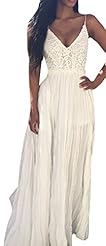 V-neck Floor Length Lace Pleated Backless Linen Spaghetti Strap Evening Dress/Maxi Dress 