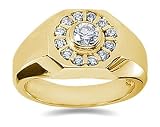 0.71 ctw Men's Diamond Ring in 14K Yellow Gold