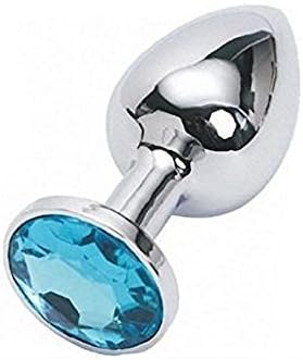 TOCOOL Size-Small Jewelry And Metal Butt Plug Anal Plug Sexual Show Games Couple Funny Toy (Skyblue)