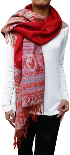 Pashmina Womens Vintage Folk Smooth Stunning Wrap Scarf - Multicolour One Size