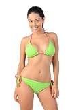 Double Spaghetti Straps Swimsuit Bikini Triangle Top and Tie Side Bottom