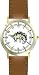Stegosaurus Dinosaur Animal - WATCHBUDDY&reg; DELUXE TWO-TONE THEME WATCH - Arabic Numbers - Brown Leather Strap-Children's Size-Small ( Boy's Size & Girl's Size )