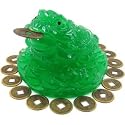 Jade Green Money Frog - 5" Feng Shui animal for Wealth luck