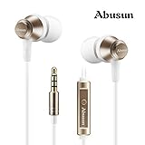 Abusun® 高音質イヤホン カナル型イヤホン 音量コントロール マイク付き ハンズフリー通話可能 iPhone, iPod, iPad, Samsung Galaxy, LG, HTC, Androidスマホ, MP3などもっとより対応