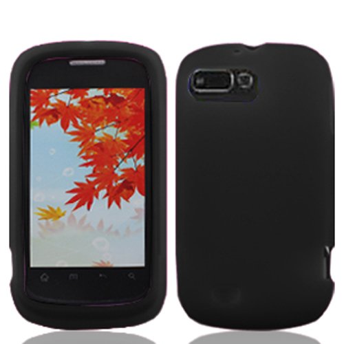 LF Hard Case Protector Cover, Lf Stylus Pen & Droid Wiper Accessory For (Straight Talk / Tracfone) ZTE Valet Z665C (Black)