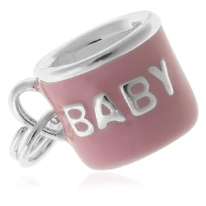 Buy Sterling Silver Epoxy Pink Baby Cup Charm by Amazon.com Collection