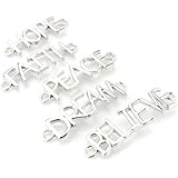 Beadnova Assorted Silver Gold Plated HOPE FAITH PEACH DREAM BELIEVE Sideway Charm Connector Pendant Mix Lot For DIY Bracelet