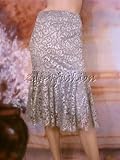 Ralph Lauren - $1098 New RALPH LAUREN Gray Silver Metal Lace Skirt 10