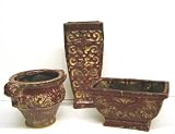 Earthened Embossed Urn w/Handles