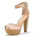 DREAM PAIRS SILVIA Women's Lace Pumps High Heels Peep Toe Ankle Strap Platform Casual Party Shoes