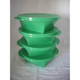 Tupperware Clear Impressions Set of 4 Small 2 1 2 Cup Cereal Salad Bowls by Tupperware