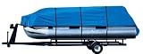 GSI Super Quality All-Seasons Weather-Resistant Cover for Pontoon Boat - Size: 21' to 24.6', Up to 100 Wide - 100% Heavy Duty 7.5 Oz. Polyester