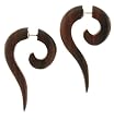 Organic Dark Wood Fake 2G Plug - 27mm x 44mm - 18G Wire - Sold as a Pair