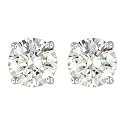 Sterling Silver 8 mm (2 Carat Size each) Brilliant Cut Cubic Zirconia Stud Earrings