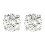 Sterling Silver 8 mm (2 Carat Size each) Brilliant Cut Cubic Zirconia Stud Earrings